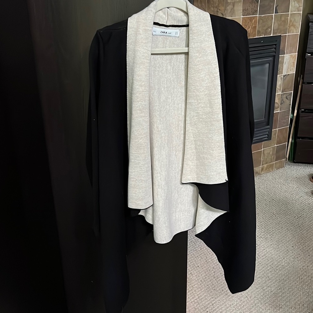 Zara Knit Shearling Sweater Cardigan